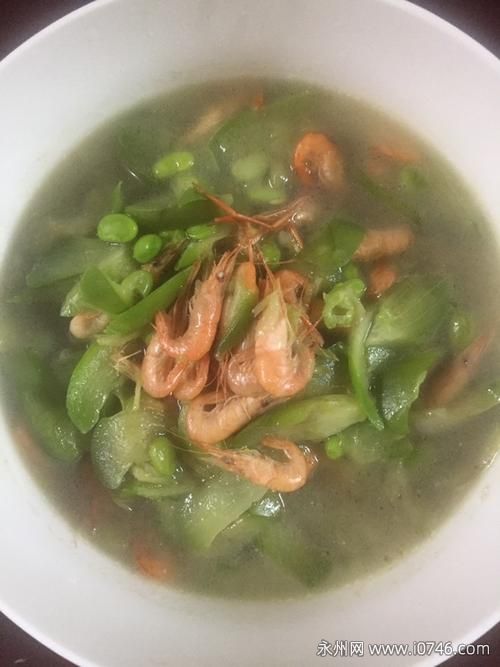 河虾毛豆茄子汤
