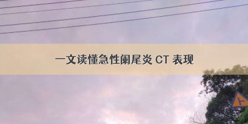 一文读懂急性阑尾炎 CT 表现