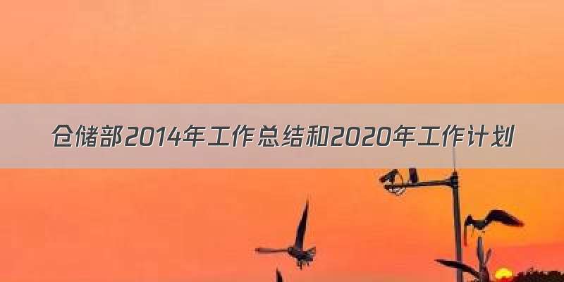 仓储部2014年工作总结和2020年工作计划