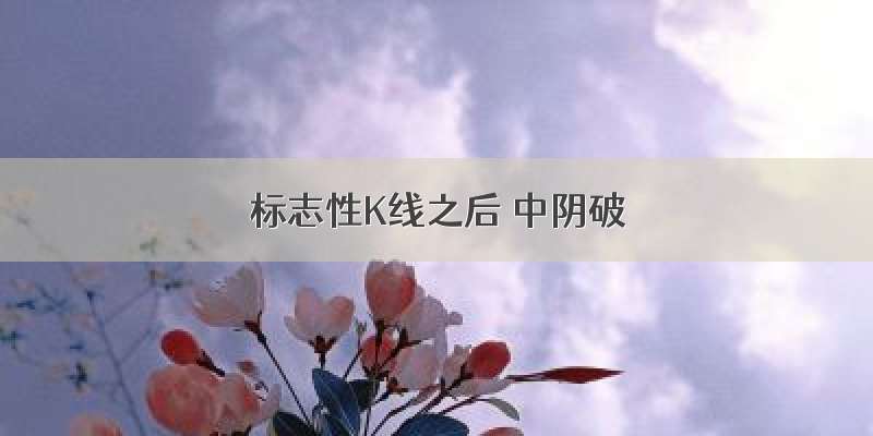 标志性K线之后 中阴破