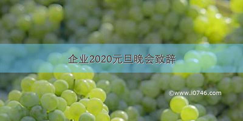 企业2020元旦晚会致辞