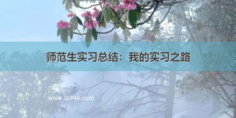 师范生实习总结：我的实习之路