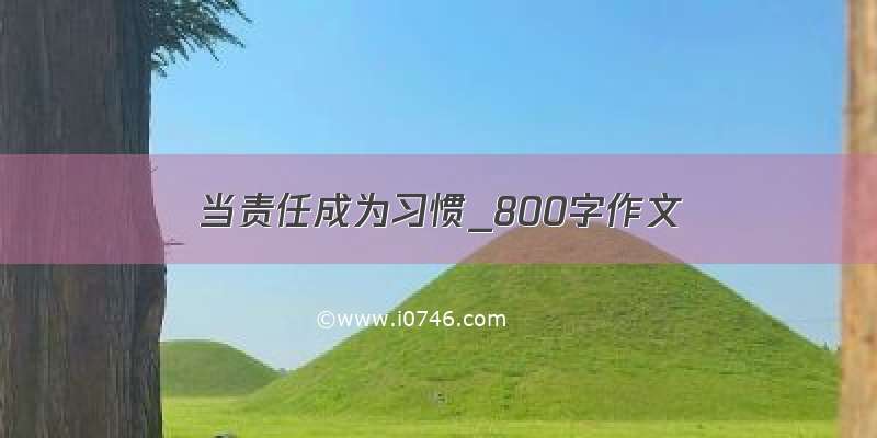 当责任成为习惯_800字作文