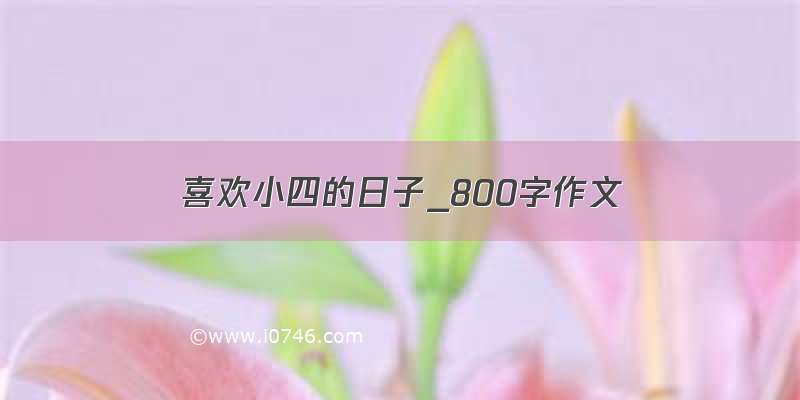 喜欢小四的日子_800字作文