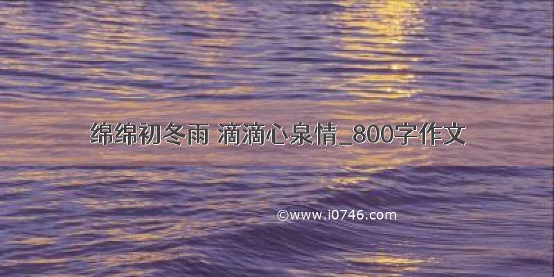 绵绵初冬雨 滴滴心泉情_800字作文