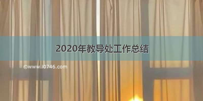 2020年教导处工作总结