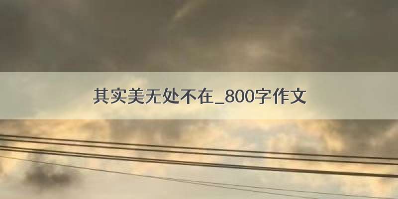 其实美无处不在_800字作文