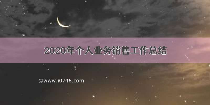 2020年个人业务销售工作总结