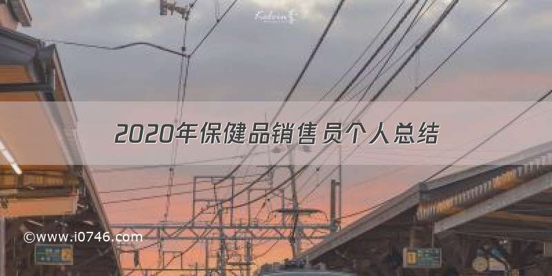 2020年保健品销售员个人总结