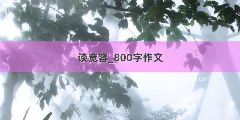 谈宽容_800字作文