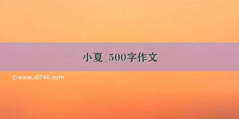 小夏_500字作文