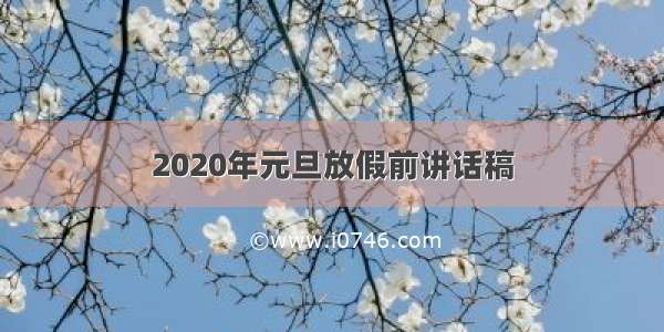 2020年元旦放假前讲话稿