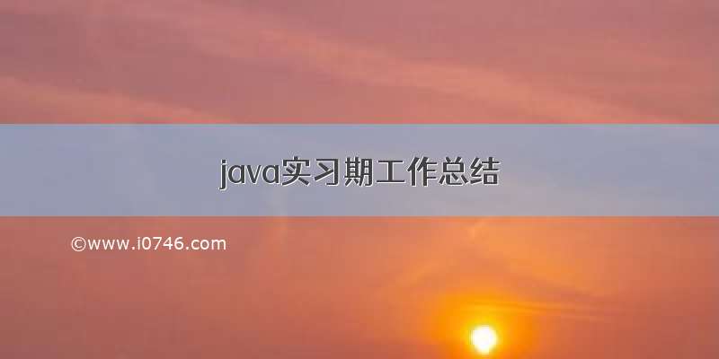 java实习期工作总结