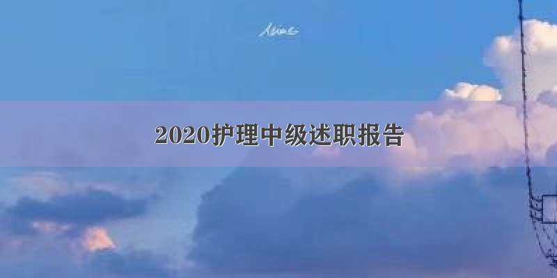 2020护理中级述职报告