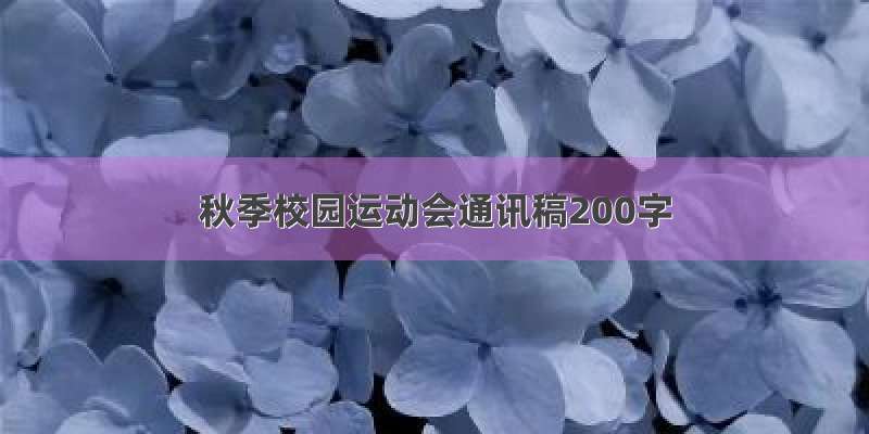 秋季校园运动会通讯稿200字