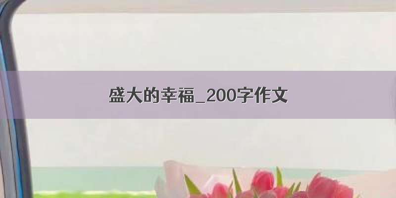 盛大的幸福_200字作文