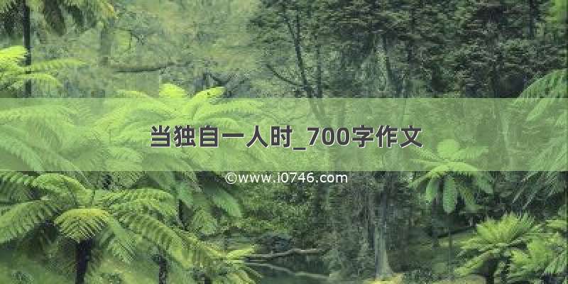 当独自一人时_700字作文