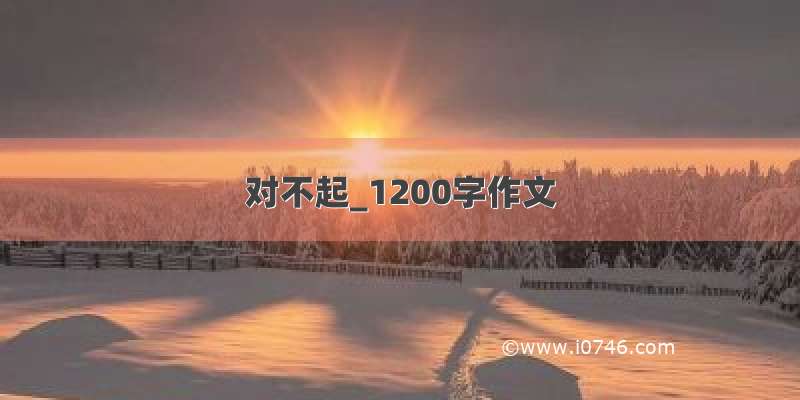 对不起_1200字作文