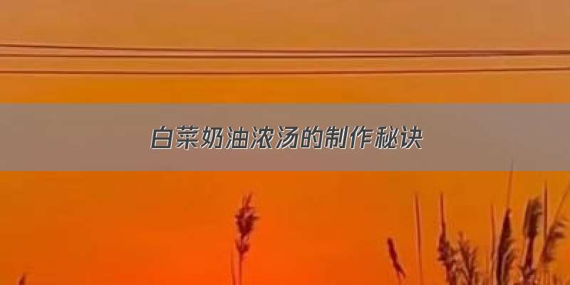 白菜奶油浓汤的制作秘诀