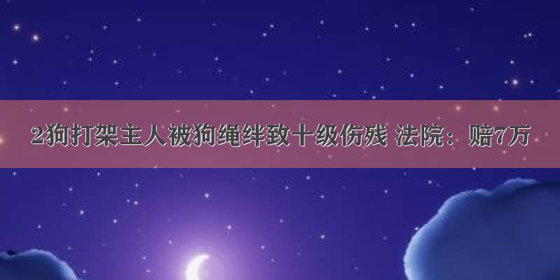 2狗打架主人被狗绳绊致十级伤残 法院：赔7万