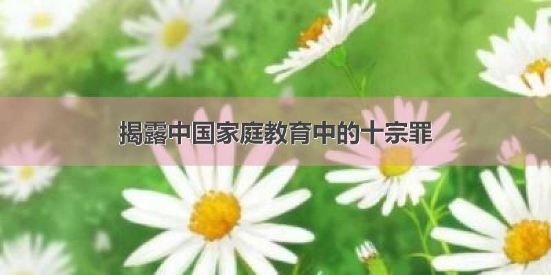 揭露中国家庭教育中的十宗罪