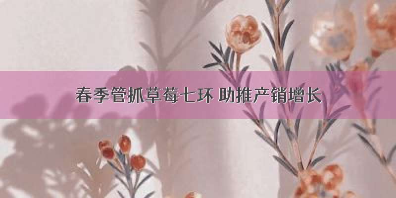 春季管抓草莓七环 助推产销增长