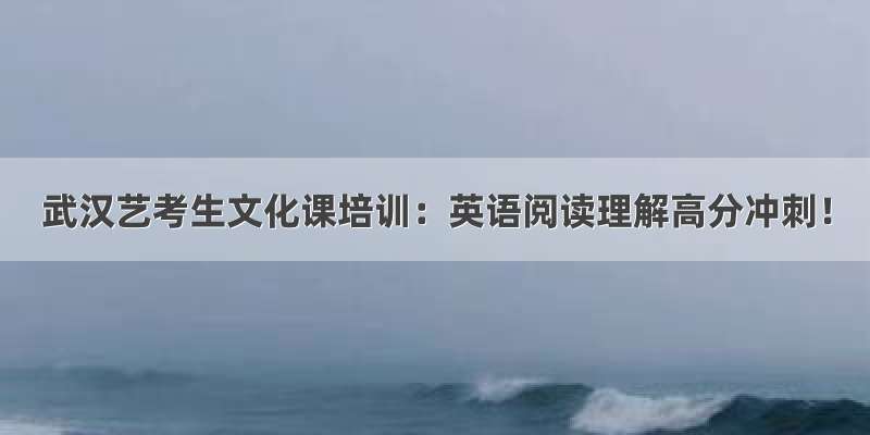 武汉艺考生文化课培训：英语阅读理解高分冲刺！