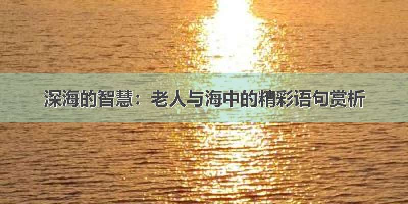 深海的智慧：老人与海中的精彩语句赏析