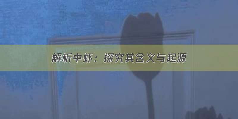 解析中虾：探究其含义与起源