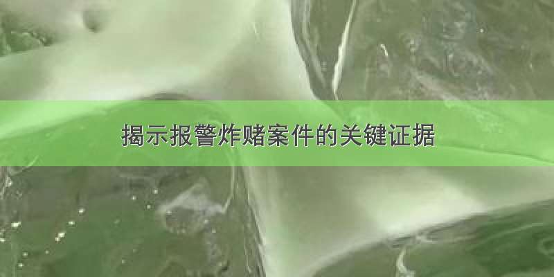 揭示报警炸赌案件的关键证据