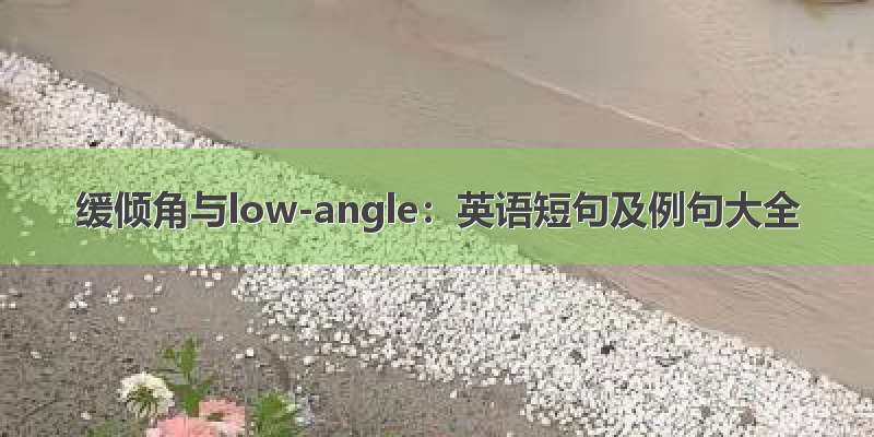 缓倾角与low-angle：英语短句及例句大全