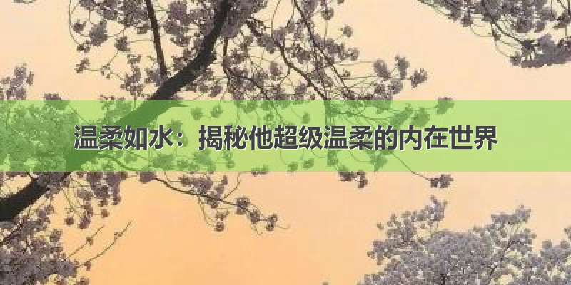 温柔如水：揭秘他超级温柔的内在世界