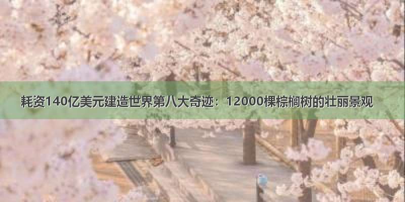 耗资140亿美元建造世界第八大奇迹：12000棵棕榈树的壮丽景观