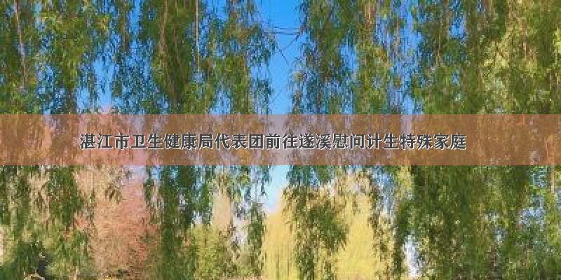 湛江市卫生健康局代表团前往遂溪慰问计生特殊家庭