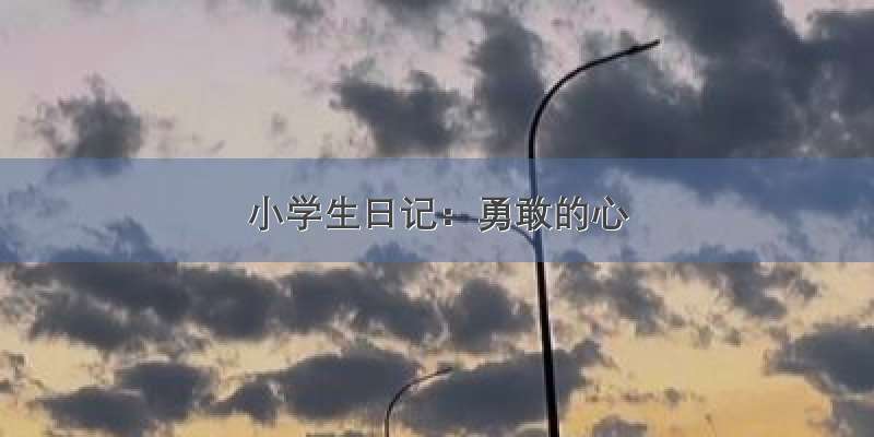 小学生日记：勇敢的心