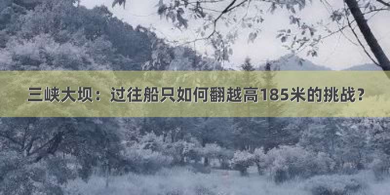 三峡大坝：过往船只如何翻越高185米的挑战？