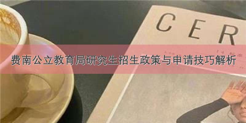 费南公立教育局研究生招生政策与申请技巧解析