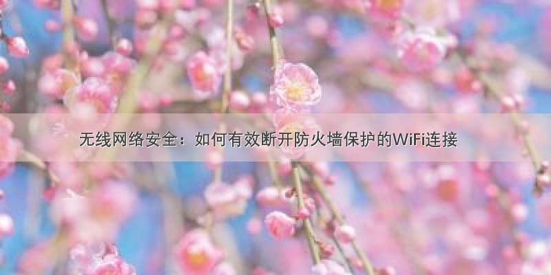 无线网络安全：如何有效断开防火墙保护的WiFi连接