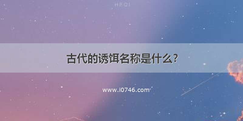 古代的诱饵名称是什么？