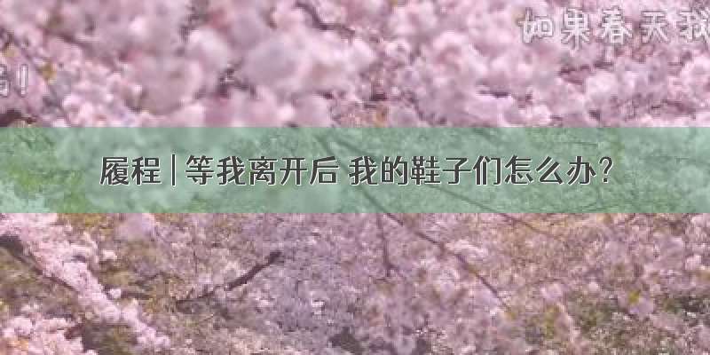 履程 | 等我离开后 我的鞋子们怎么办？