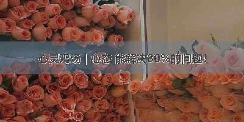 心灵鸡汤 | 心态 能解决80%的问题！