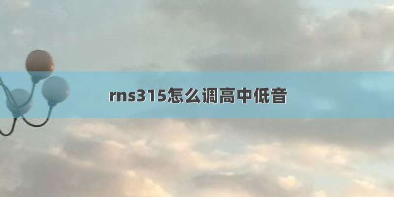 rns315怎么调高中低音