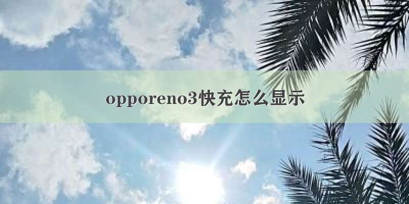 opporeno3快充怎么显示