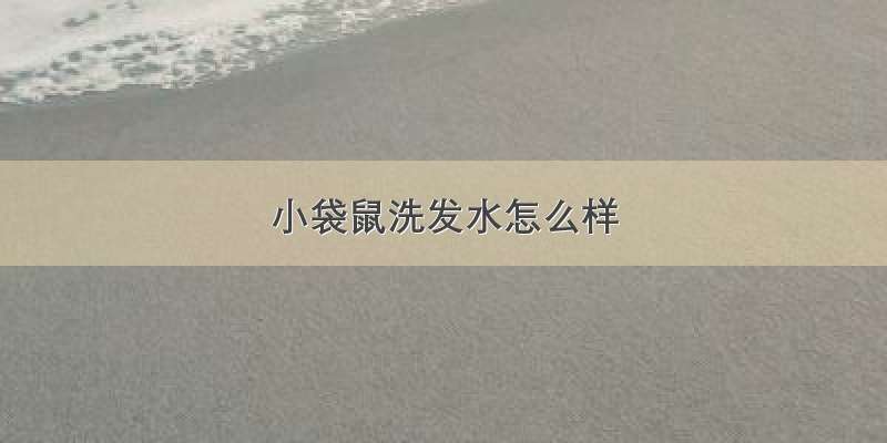 小袋鼠洗发水怎么样