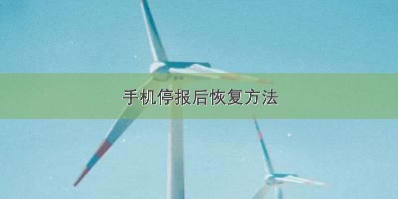 手机停报后恢复方法