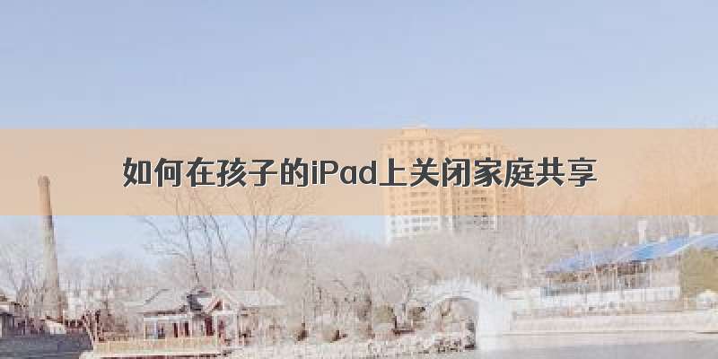 如何在孩子的iPad上关闭家庭共享