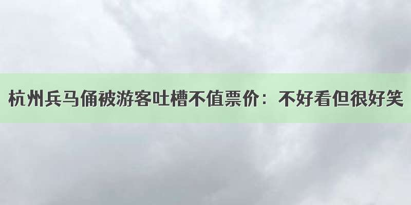 杭州兵马俑被游客吐槽不值票价：不好看但很好笑