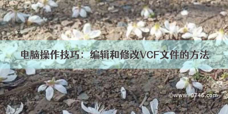 电脑操作技巧：编辑和修改VCF文件的方法