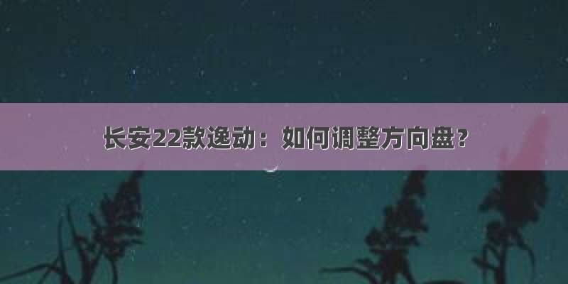 长安22款逸动：如何调整方向盘？