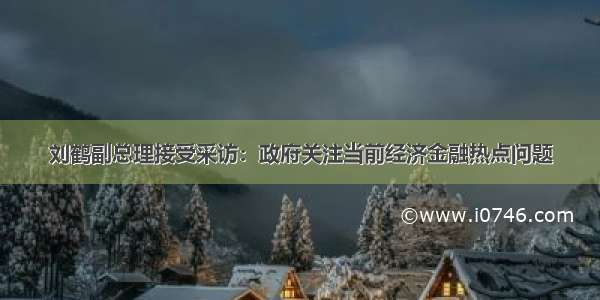 刘鹤副总理接受采访：政府关注当前经济金融热点问题